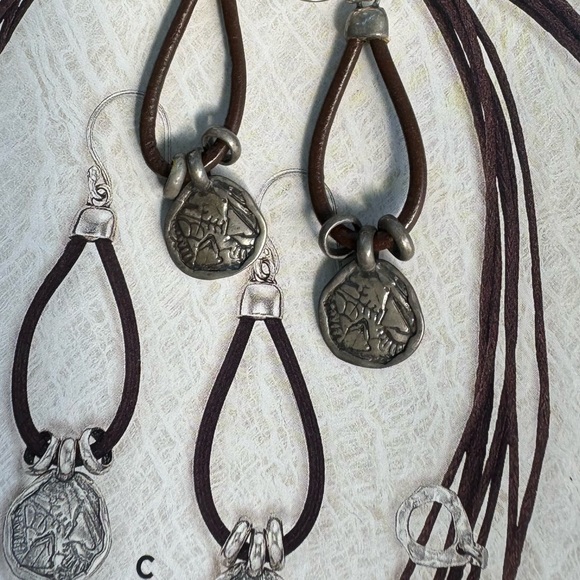 Silpada Sterling Silver And Leather Earrings. W2179